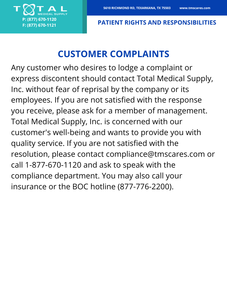 Customer complaints website